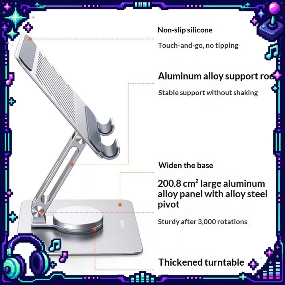 UGREEN LP591-15791 Tablet Stand Aluminum Alloy 360 Rotation Foldable for 4 to 12.9 Inch Pad