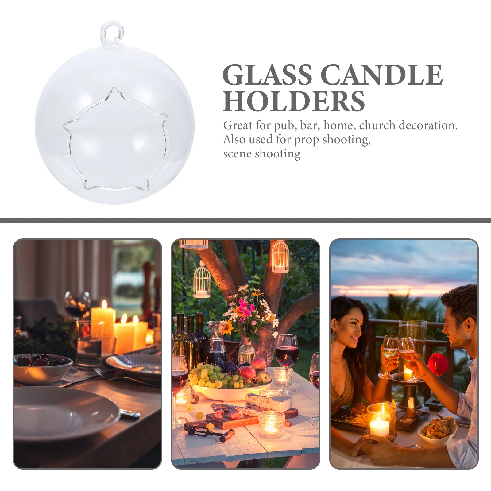 

Glass Windproof Holder Tealight Candlestick for Christmas Halloween Thanksgiving Decoration Glass Holder