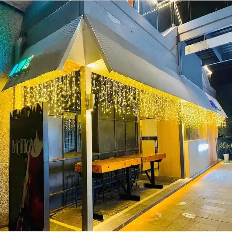 

3.5M LED Solar Icicle String Lights Waterproof Eaves Decor Light Outdoor Curtain Icicle Light Patio Yard Garden Party Decoration