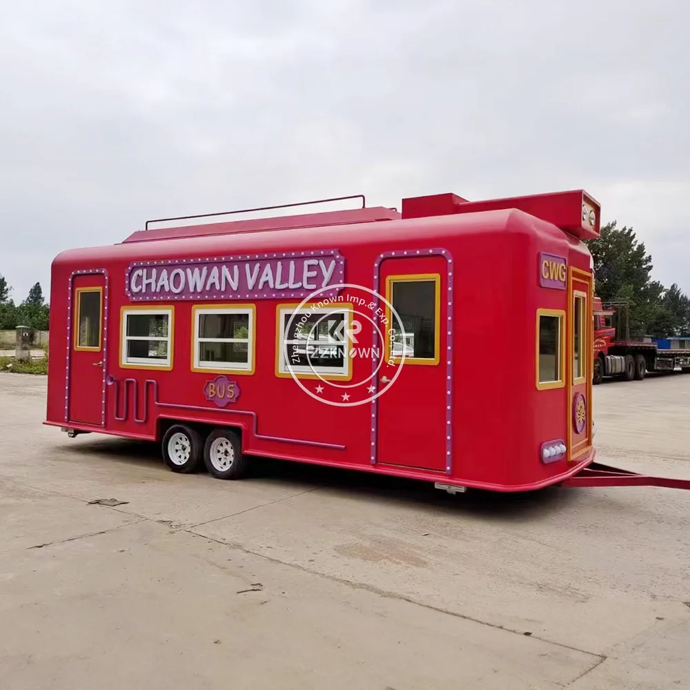 Street Food Trailer Shop Concession Electric Food Truck Coffee Kiosk Fully Equipped Mobile Kitchen Trailer