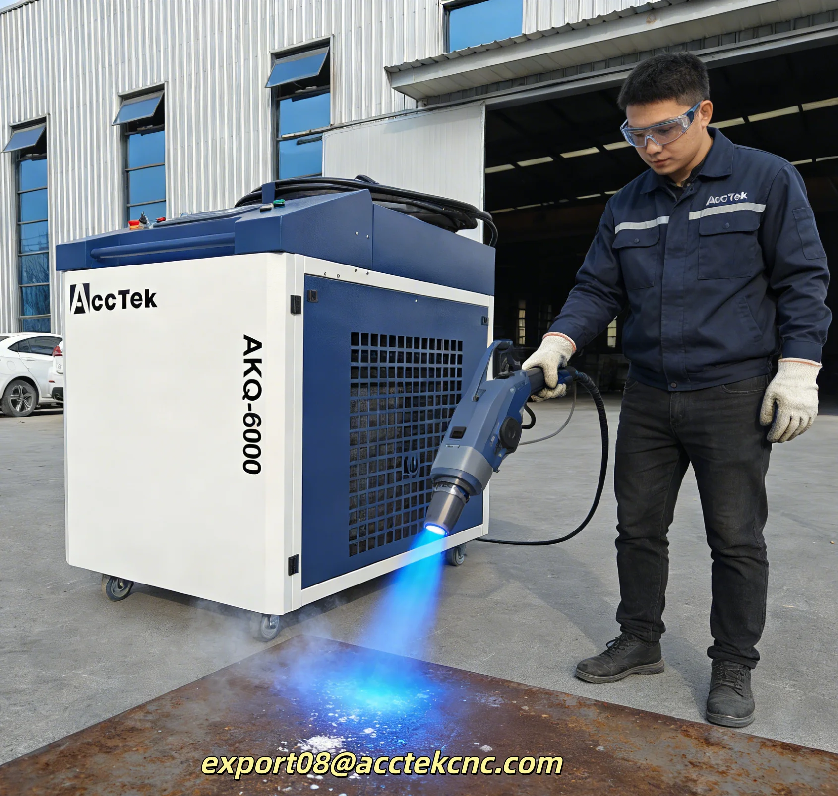 High Power Fiber Laser Cleaning Machines CW 6000W Laser Weld Seam Cleaning Machine with S&A Water Chiller for Rust Oil Cleaning
