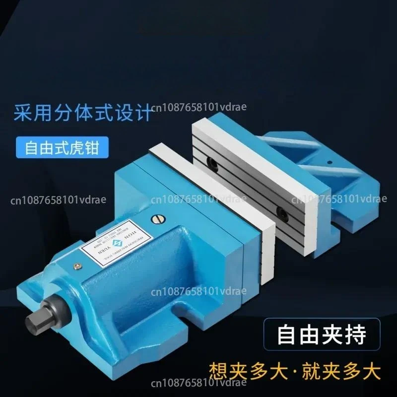 Freestyle Split-Jaw Vise; Precision Machine-Grade Combination Vise with Large Opening for Milling Machines, 6-inch and 8-inch