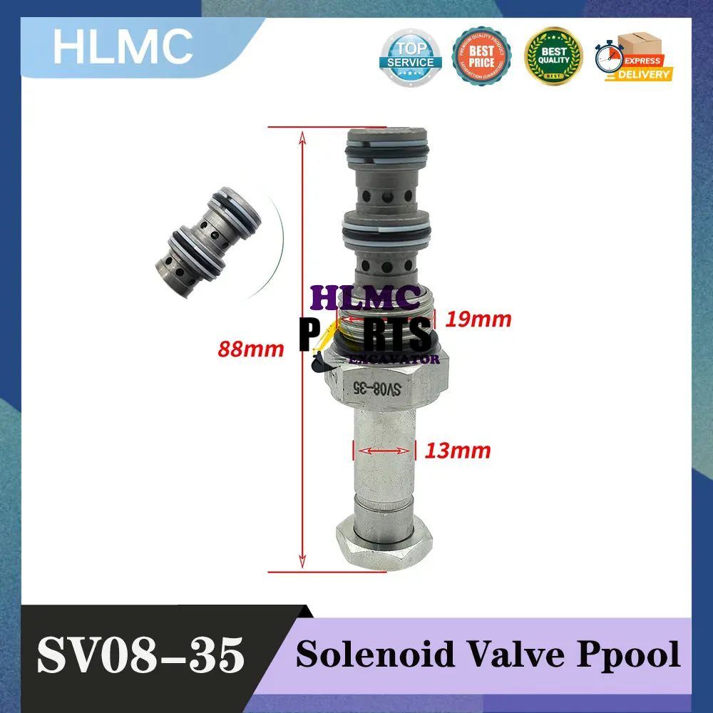 

SV08-35 Excavator Accessories For Sunward 60 150 230 360 LiuGong XiaGong Pilot Solenoid Valve Core