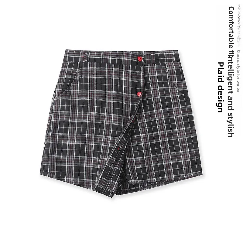High Waist Casual Shorts Fashionable All-Match Heart Buckle Summer New Women's Clothing plus Size Pocket Design Shorts