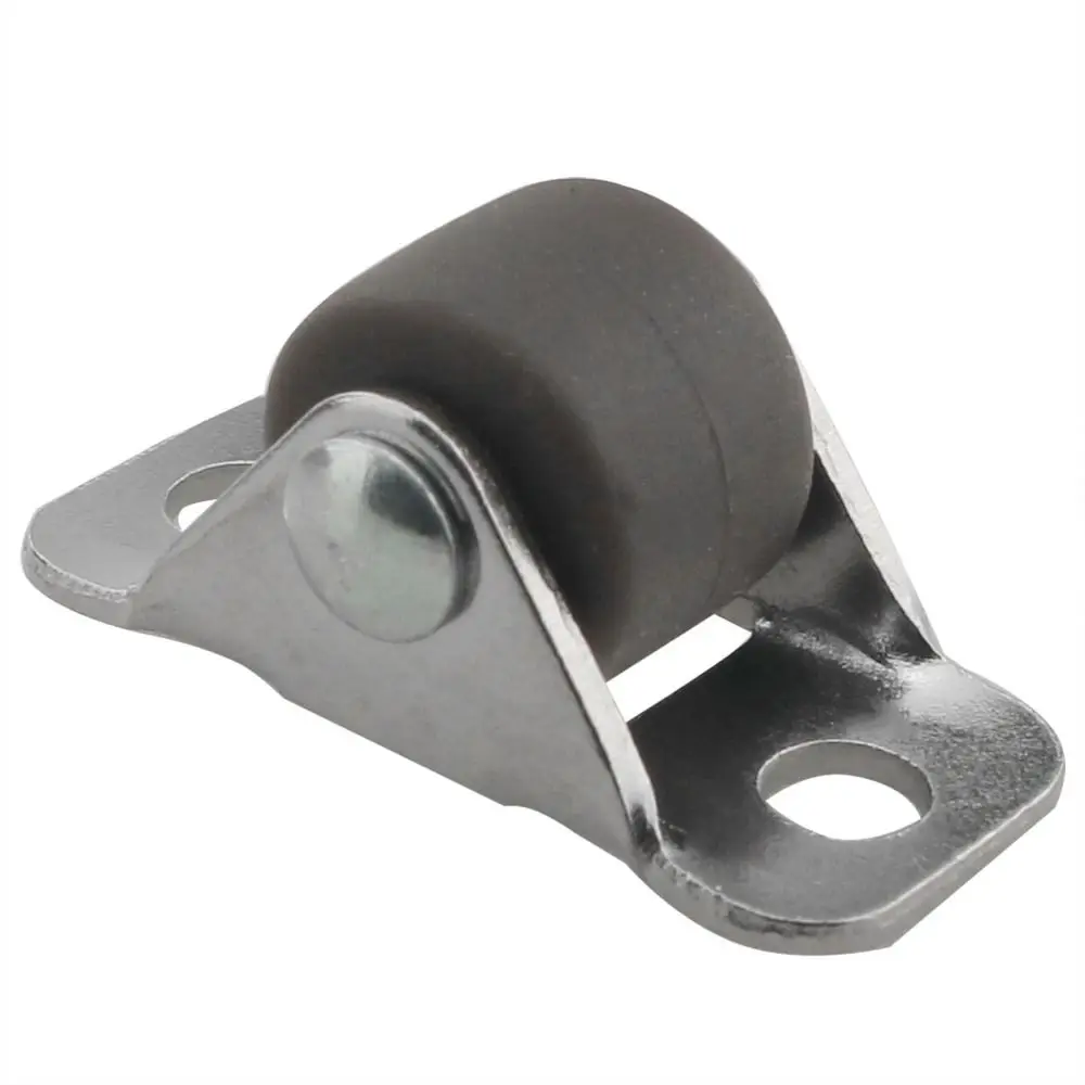 4pcs 1/2 Inch Furniture Mini Casters Rubber Roller Multifunctional Drawer Slide Wheel Steel Top Plate Pulley