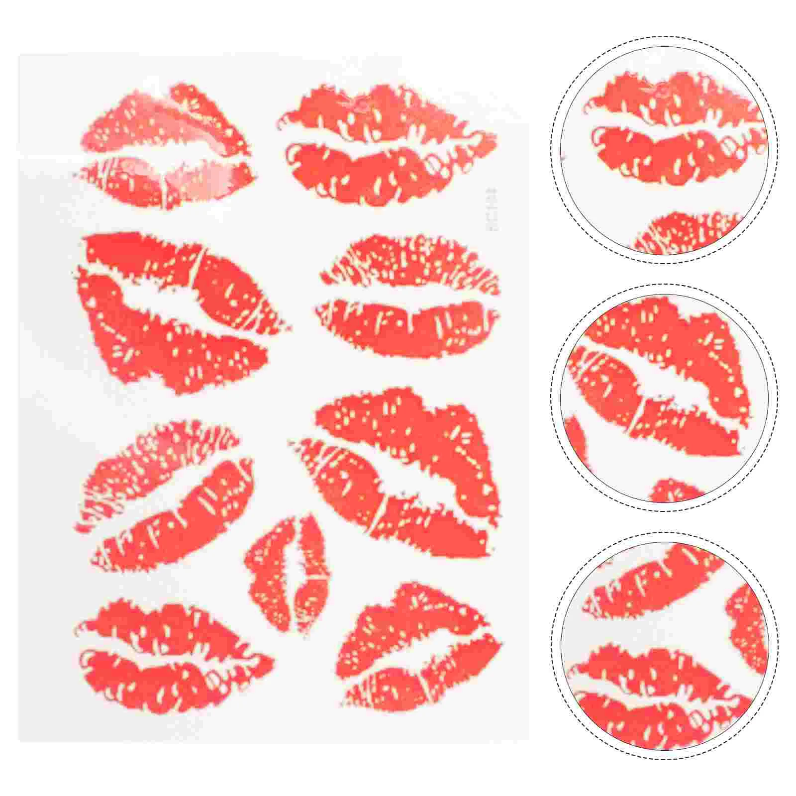 6 Pcs Made to Order Girl Stickers Kiss Temporary Tattoos For Adults Water-proof