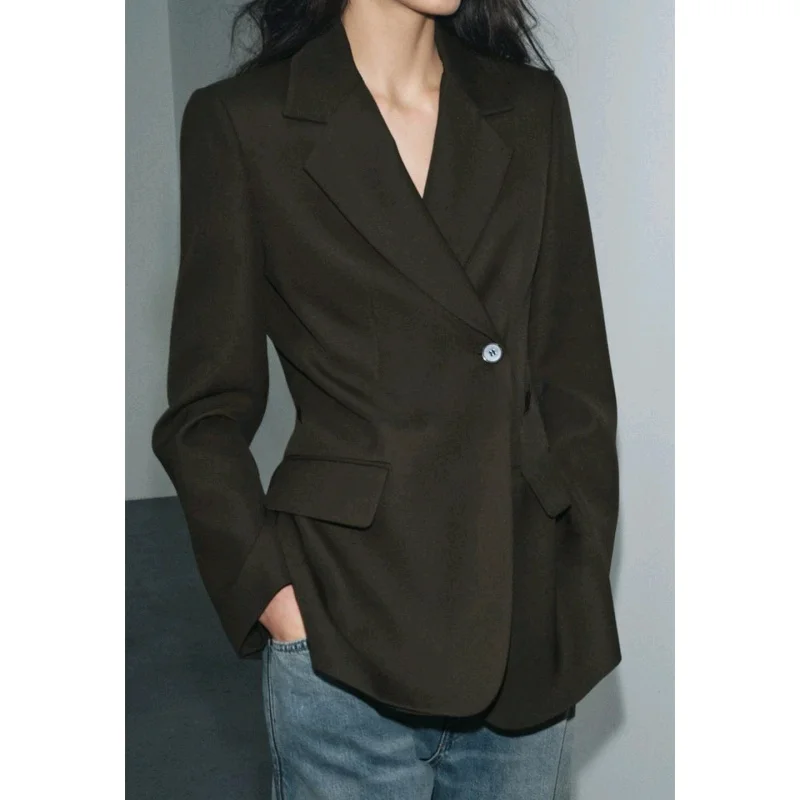 شتاء جديد المرأة سليم صالح طويل Sve البدلة Jaet Commute Sle الشق التلبيب كيت التفاصيل ألياف البوليستر مكتب ارتداء