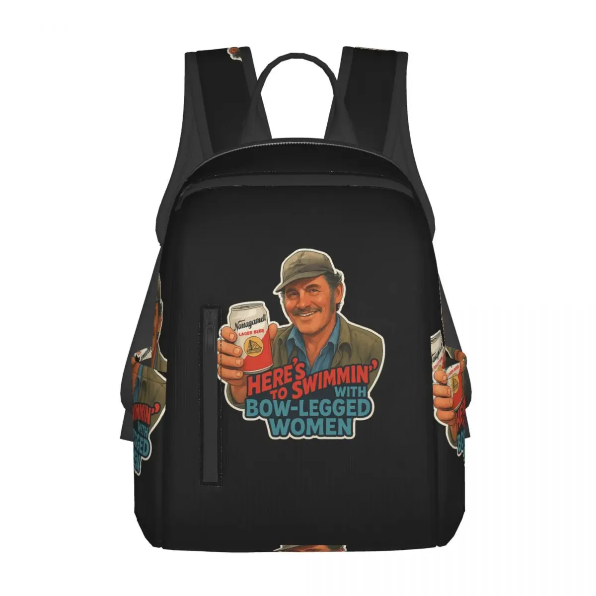 Heres To Swimmin Quint Jaws Movie Quote Backpack Daypack Large Capacity Children BookBag School Bag Shoulder Bags for Men Women