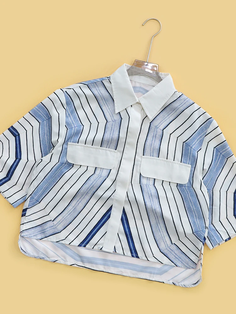 Summer Vacation Style Short Sleeve Shirt And Shorts Set Women's Fashion Casual Polyester Fiber Button up  Neck Two Piece Set
