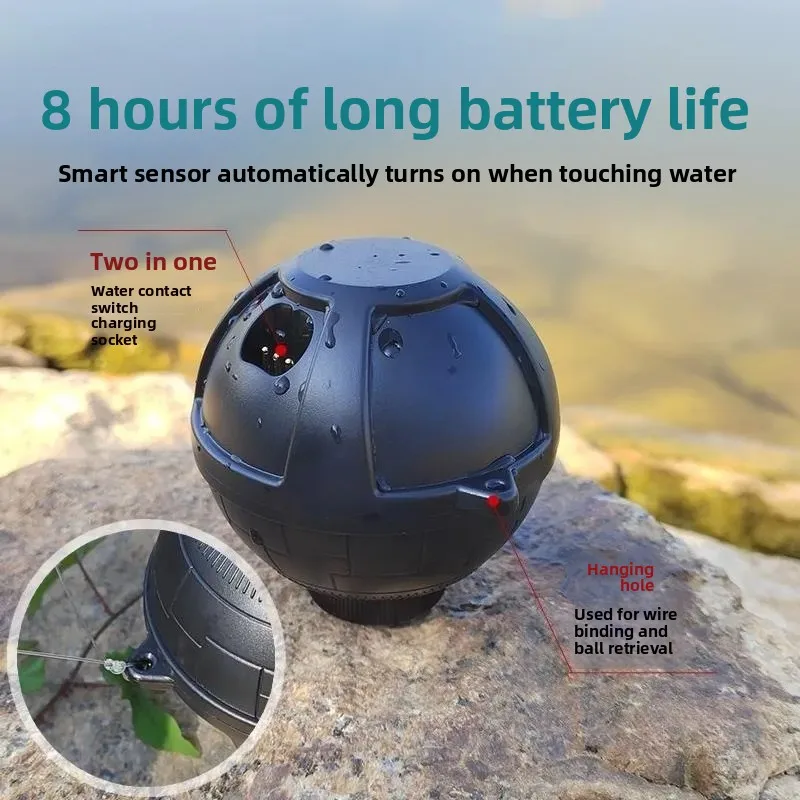Wireless Sonar Sensor Ball, Ultrasonic Fi sh Finder Probe for RC Fishing Bait Boat Underwater Fi sh Detection