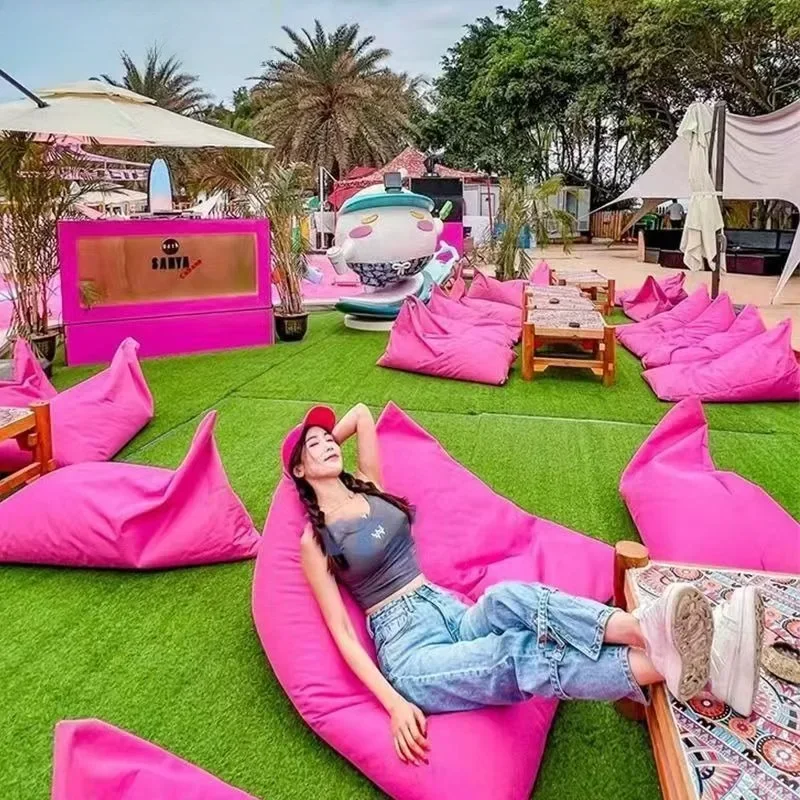 Beachside Lazy Bean Bag Sofa Outdoor Waterproof UV Protection Patio Balcony Portable Lounge Chair Bean Bag Chair Lazy Sofa