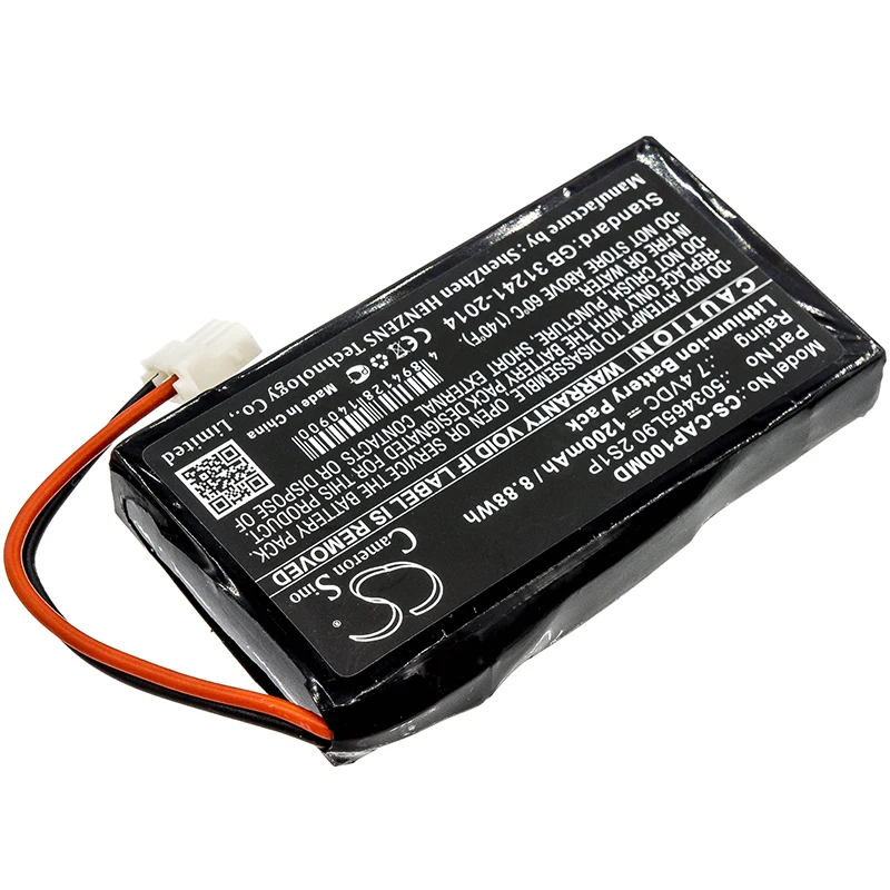 7.4V 200mAh CS-CAP100MD Medical Battery 503465L90 2S1P for CHARMCARE ACCURO Pulse Oximeter, ACCURO TABLETOP PULSE OXIMETER +TOOL