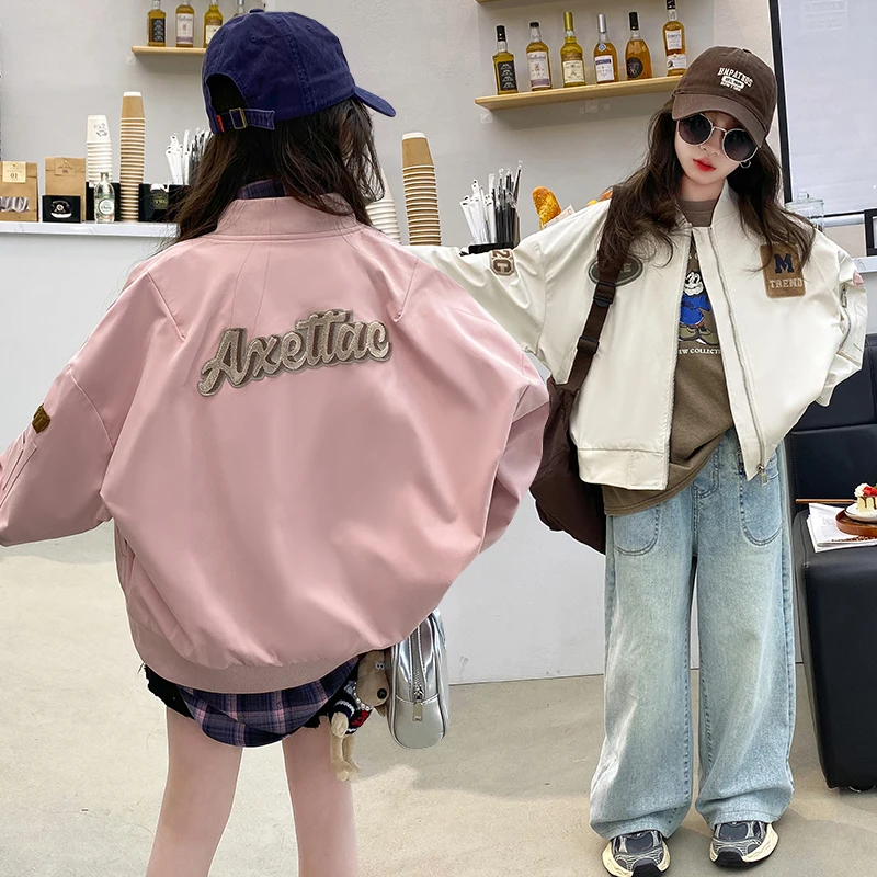 Casual Teenage Girls Baseball Jackets 4-14  junior kids Clothes Children Sports Outerwear Coat Spring Autumn Fashion Boys Jacket