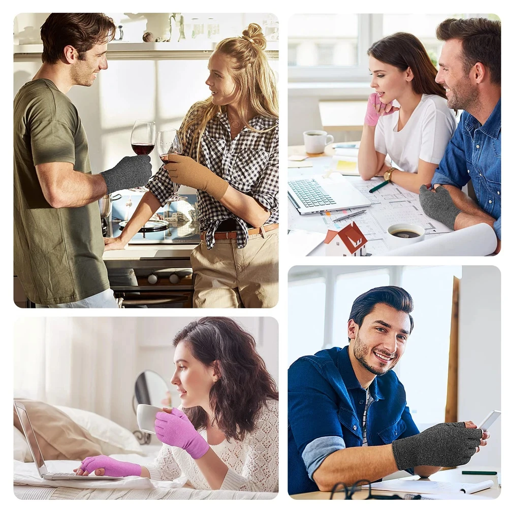 Gants d'arthrite à Compression pour hommes et femmes, soulagement des douleurs articulaires en coton, Support de poignet, attelle de main, bracelet de thérapie, gants de Compression