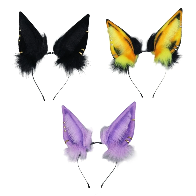 

Plush Mythical Ear Hairhoop Role Play Headband Costume Halloween Headwear Women Show Hairhoop