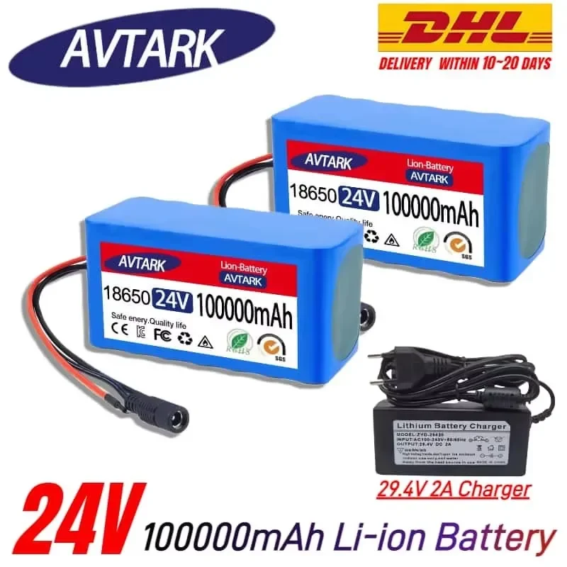 

24V 100Ah Lithium Battery for Wheelchairs | 7S3P 18650 100000mAh Rechargeable Pack | with 29.4V 2A Fast Charger