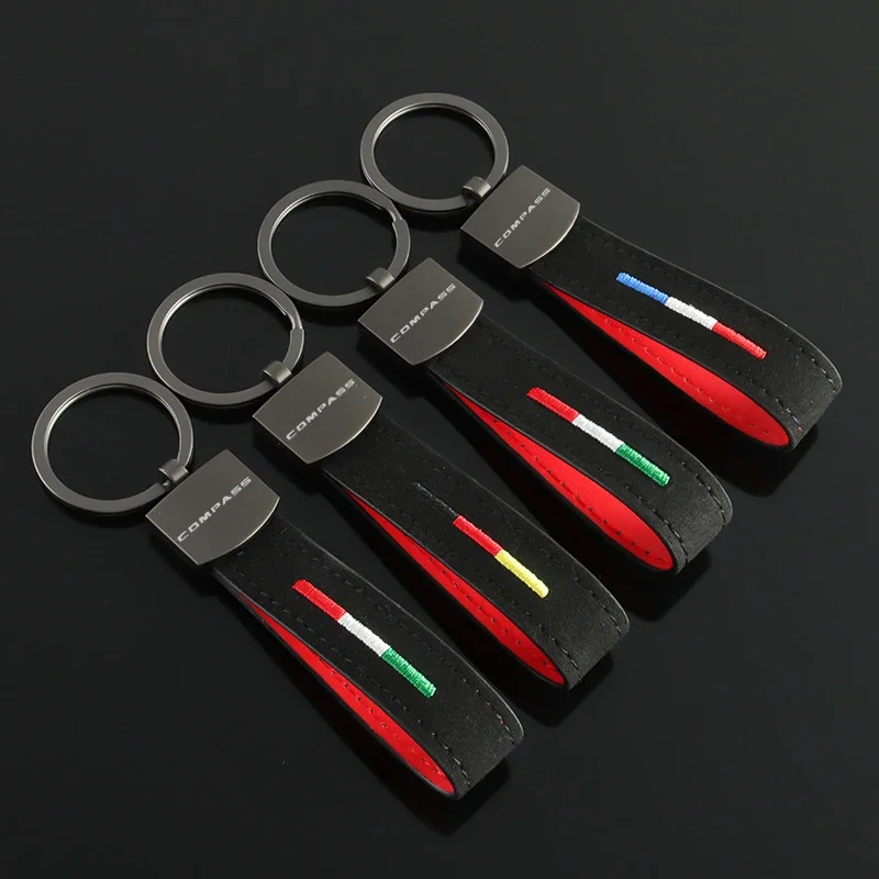 Suede Car Keychains Key Ring for Jeep Compass Logo Wrangler Cherokee Patriot Liberty Renegade Auto Key Chains Holder Pendant view 3