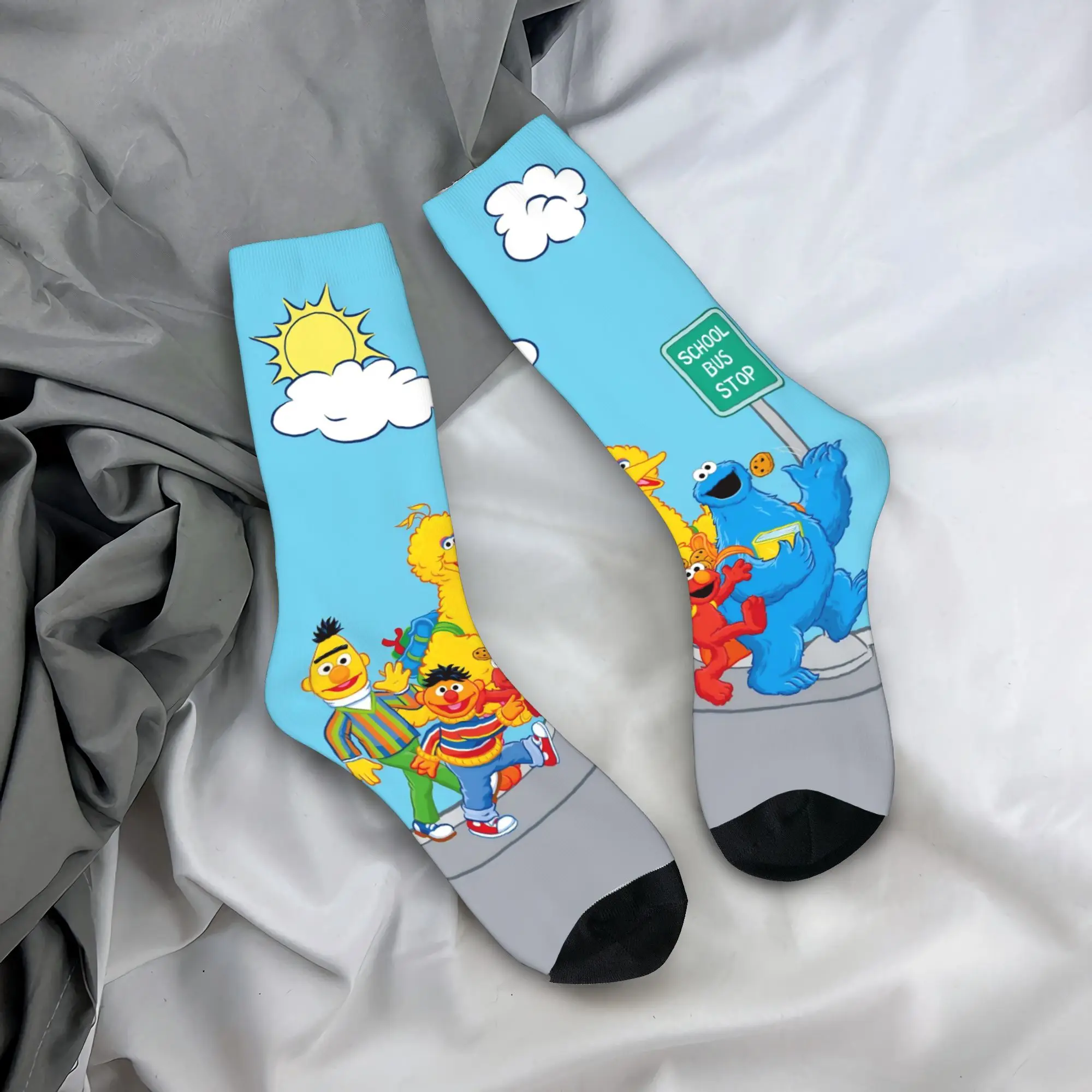 Cookie Monsters Stockings  Graphic Trendy Socks Autumn Anti Bacterial Socks Women Men Running Sports Quality Socks