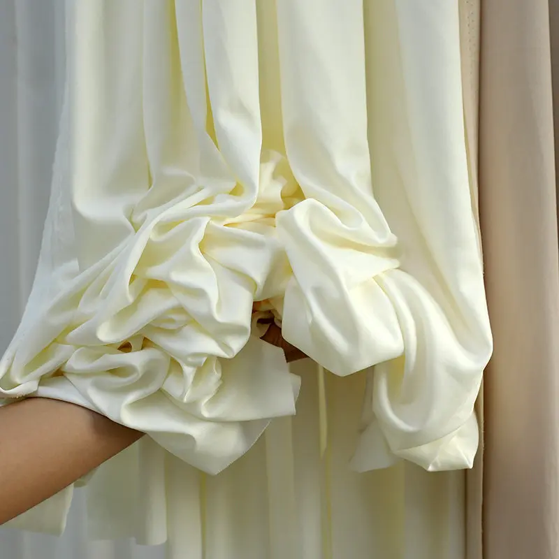 Khaki Ivory Solid Color Soft Wedding Drape Fabric for Stage Backdrops Photography Backdrops  Ceiling Decoration