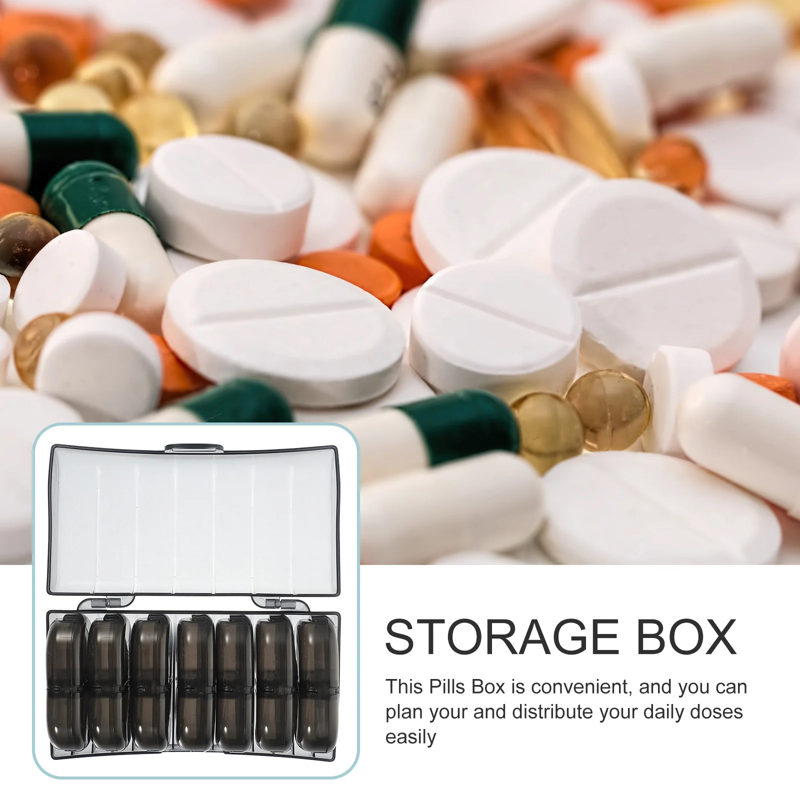 منظم حبوب الدواء المدمج، حقيبة طبية محمولة، مقصورات فردية، حامل متين، لوازم تنظيم السفر