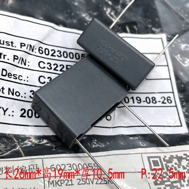 For Farad MKP21 225 2.2uf 2u2 250v Copper Foot Safety Film Capacitor C322E225K