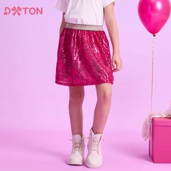 DXTON New Kids Miniskirts For Girls Shiny Sequins Jazz Dancing Girls Skirt Red Children Ballet Performance Girls Costume 3-10Y