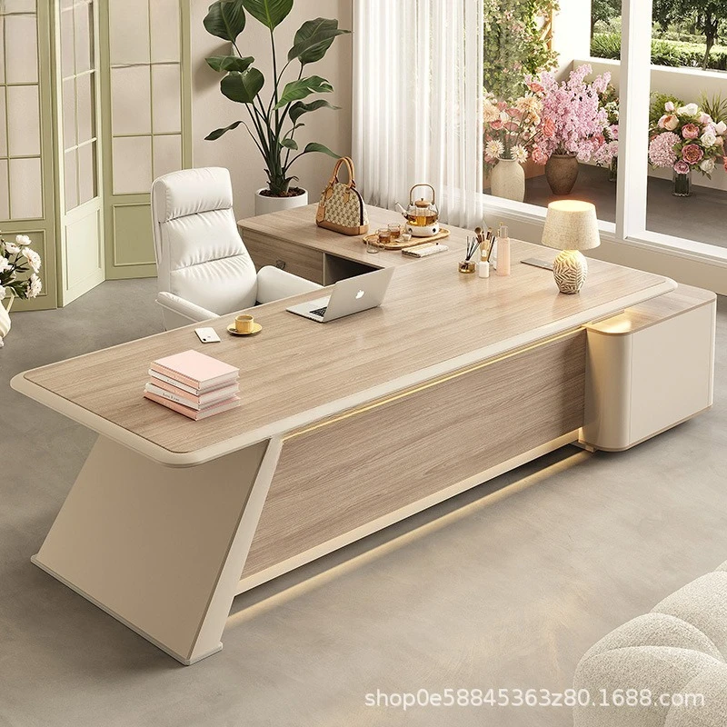 

Desk Boss Table and Chair Combination Light Luxury Senior Sense Supervisor Manager President Desk Chairperson's Office Large Cla