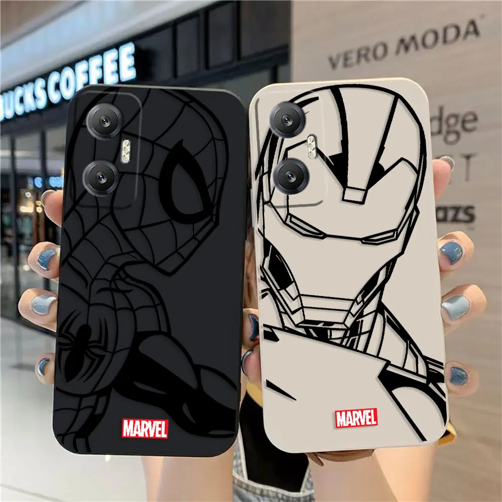 

Phone Case For Infinix HOT 10S 11 11S 12 ZERO 20 30 X CAMON 16 PRO 5G Case Funda Cqoue Shell Capa Marvel Line Iron Man Spiderman
