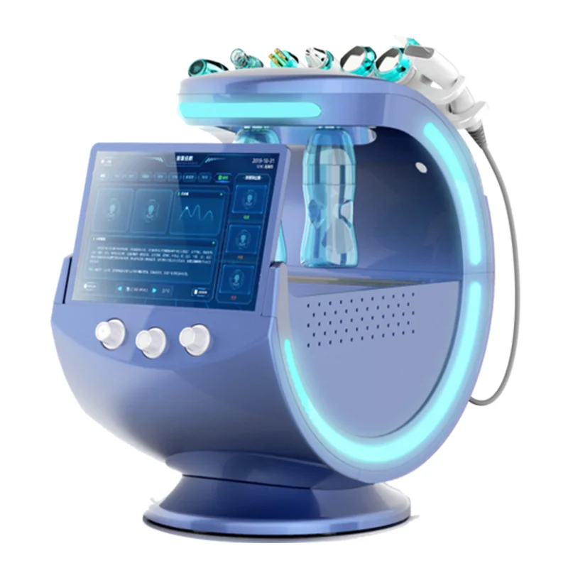 Ice Blue Magic Mirror Skin Analyzer Face Lifting Microdermoabrasie Zuurstofspuit dermabrasie Diepe reinigingsmachine