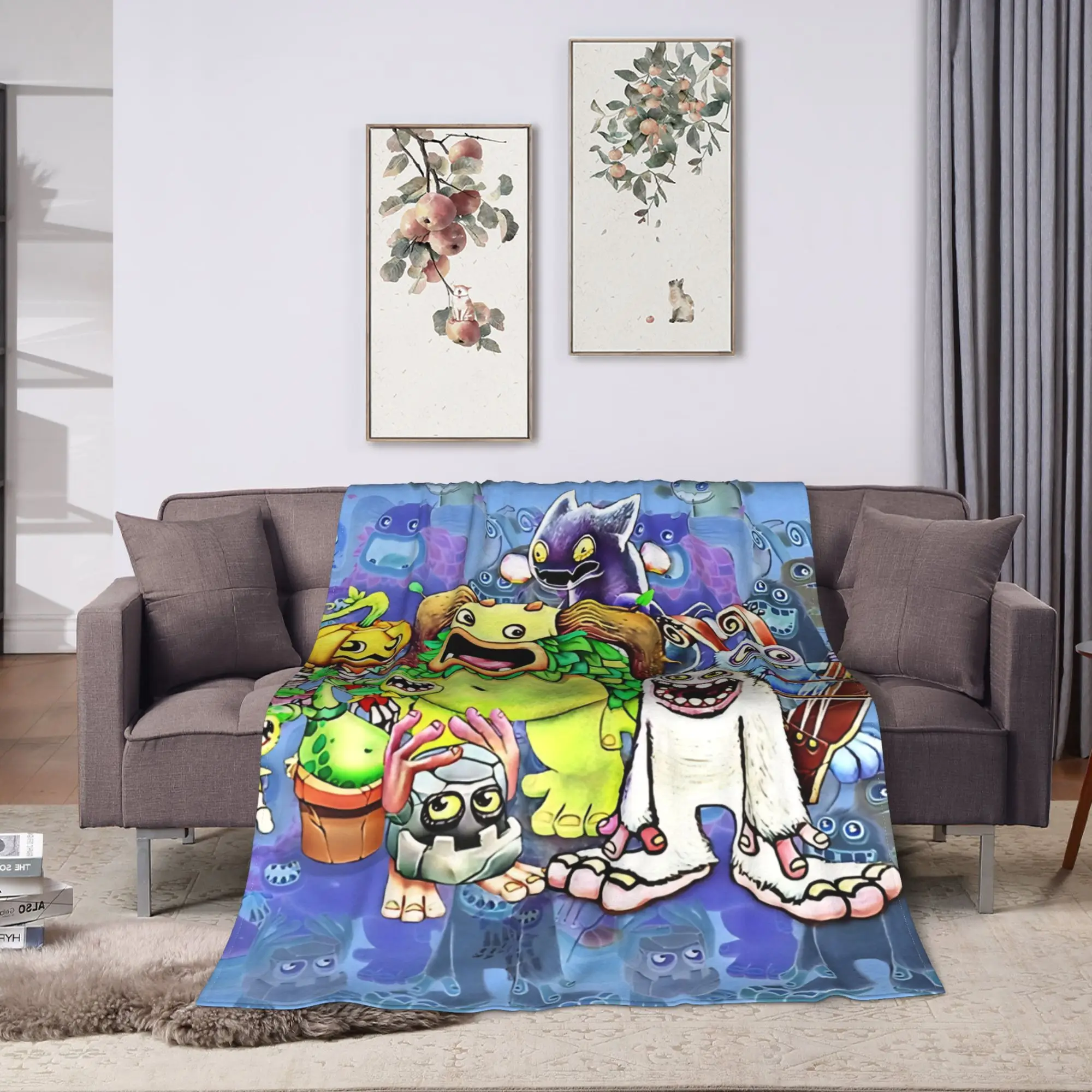 My Singing Monsters character Blankets  Travel Flannel Throw Blanket For Outdoor Super Warm Custom Quality Bedspread Gift