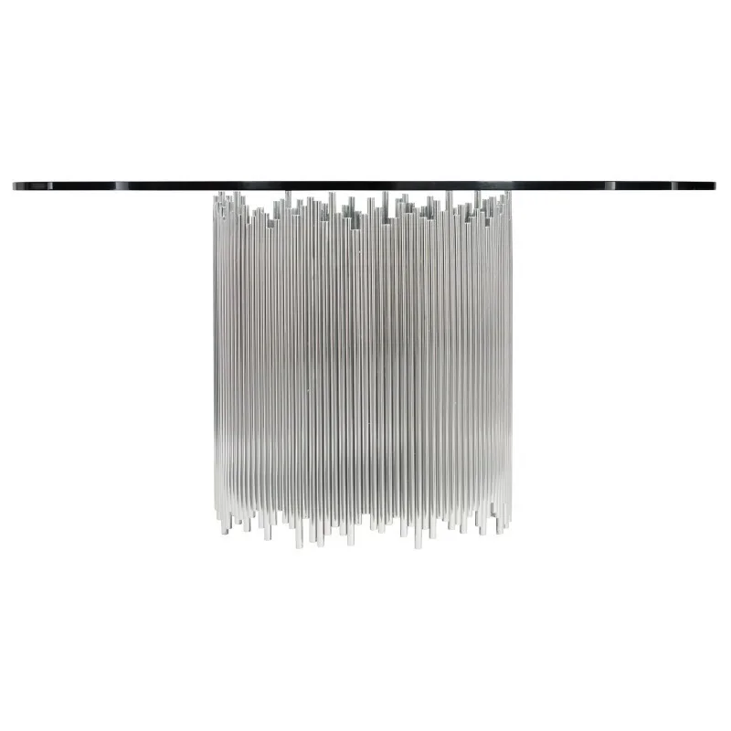 

American modern light luxury stainless steel dining table high-end dining table