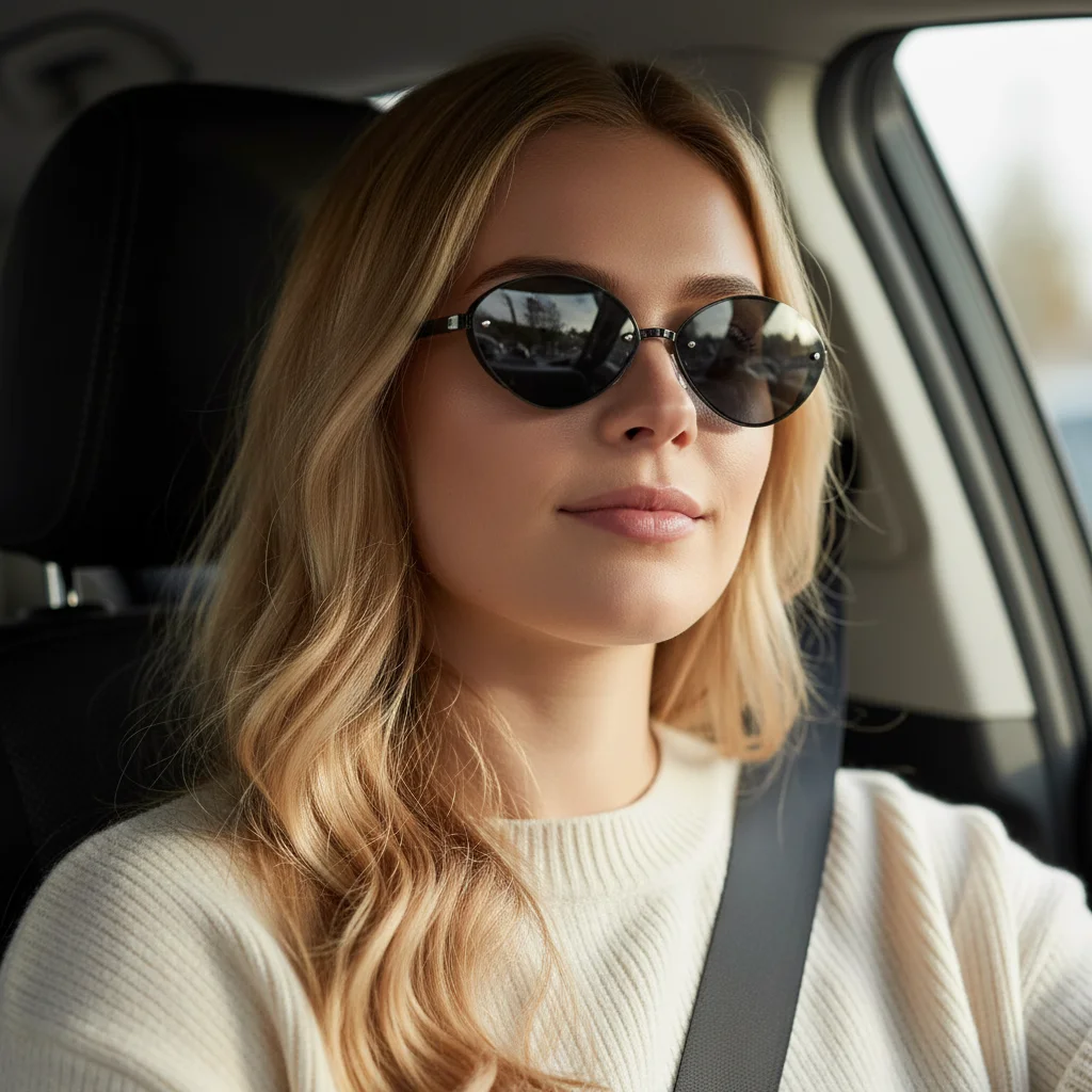 Fashionable Metal Oval Small-frame Sunglasses - Simple And Versatile For Sun Protection. Suitable For Driving Car Sunglasses2506