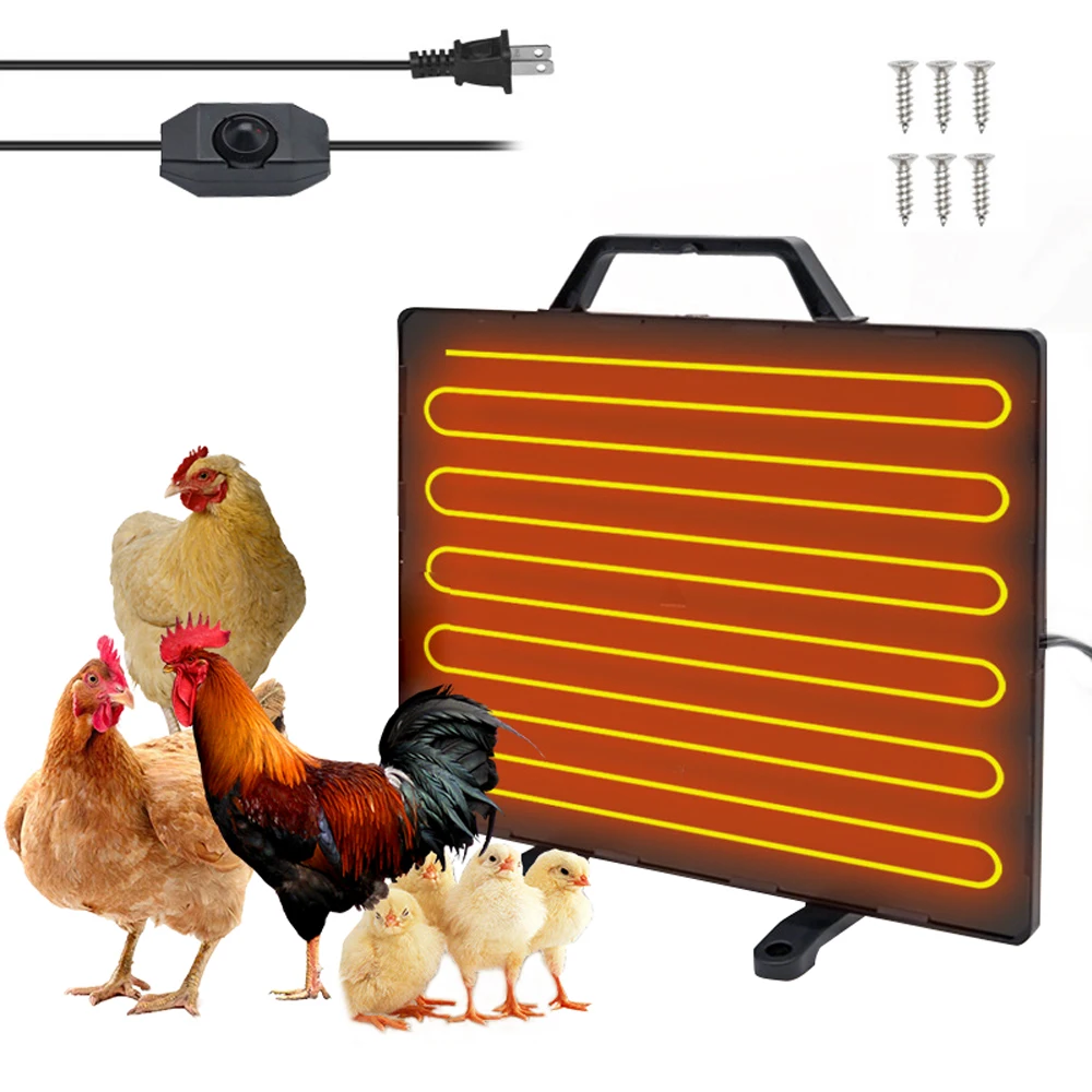 Thermostatic Chicken Coop Heater 160W Poultry Heating Panel 0-99℃ Temperature Winter Farm Radiant Heating Board Heating Plate