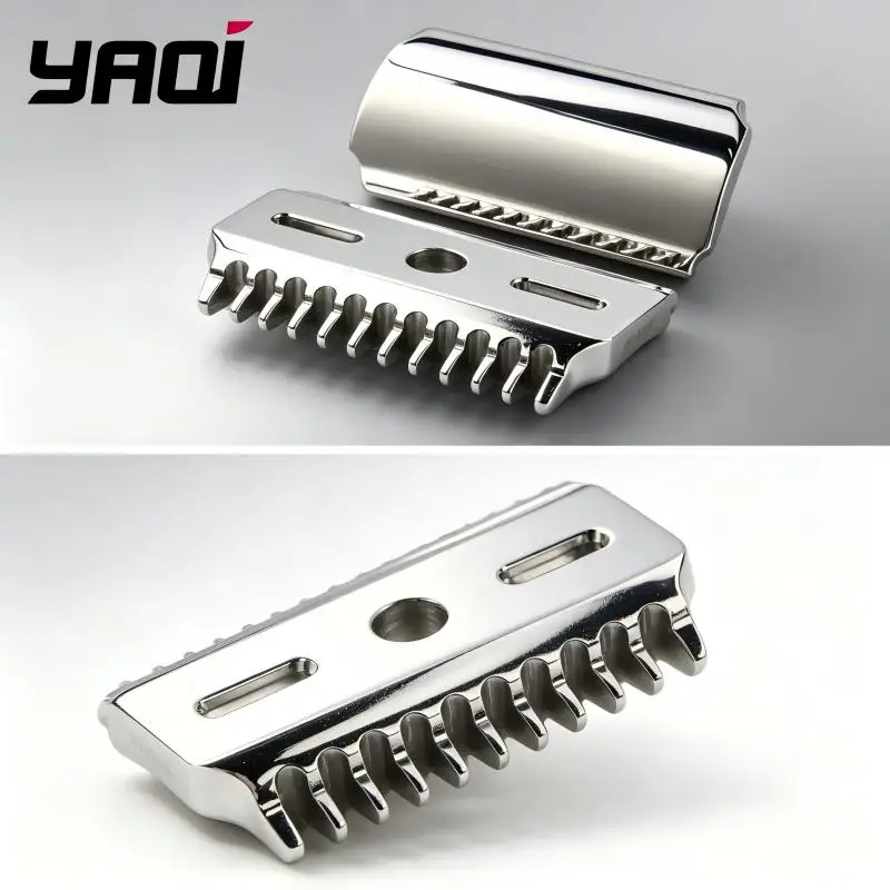YAQI Classic DE Razor Head Open Comb Polished Chrome Replacement Spare Head for Safety Razor Wet Shaving Men