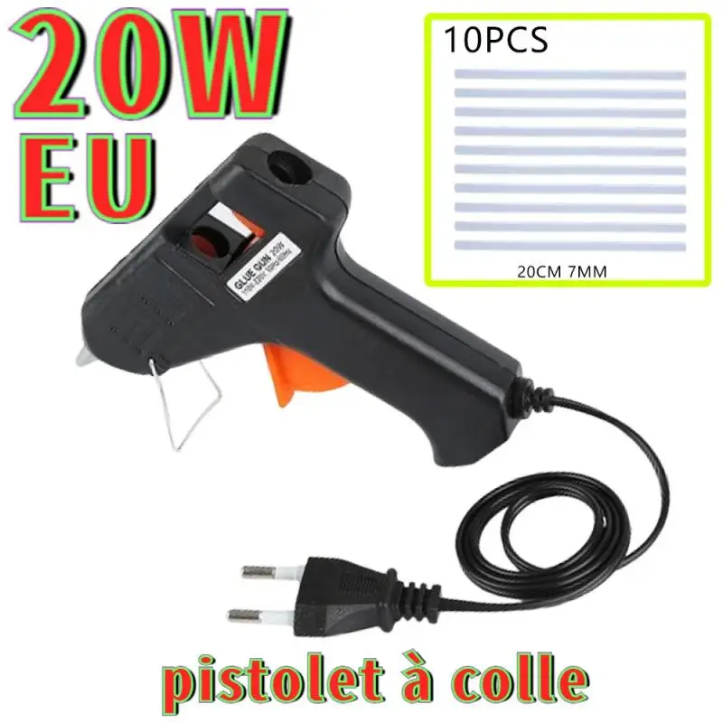 20W Mini Hot Glue Gun EU Mini Indusrial Adhesive Hot Gun School DIY Arts Home Repairs Tool For 7mm Glue Sticks pistolet à colle