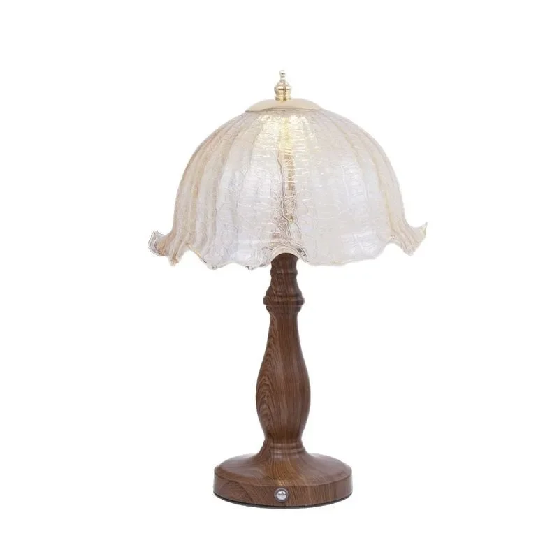 

Medieval wabi-sabi classical desk lamp, bedroom bedside lamp, retro high-end walnut atmosphere