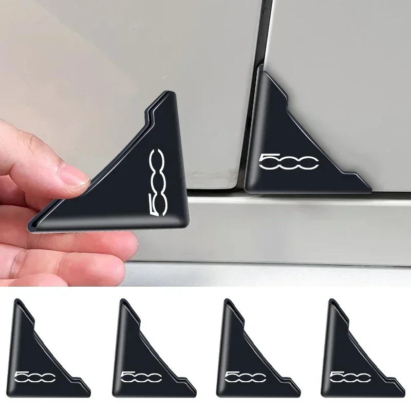 2pcs Car Door Corner Silicone Anti-Scratch Anti-bump Protection Stickers For Fiat Abarth 500 Abarth 124 Abarth 595 Accessories