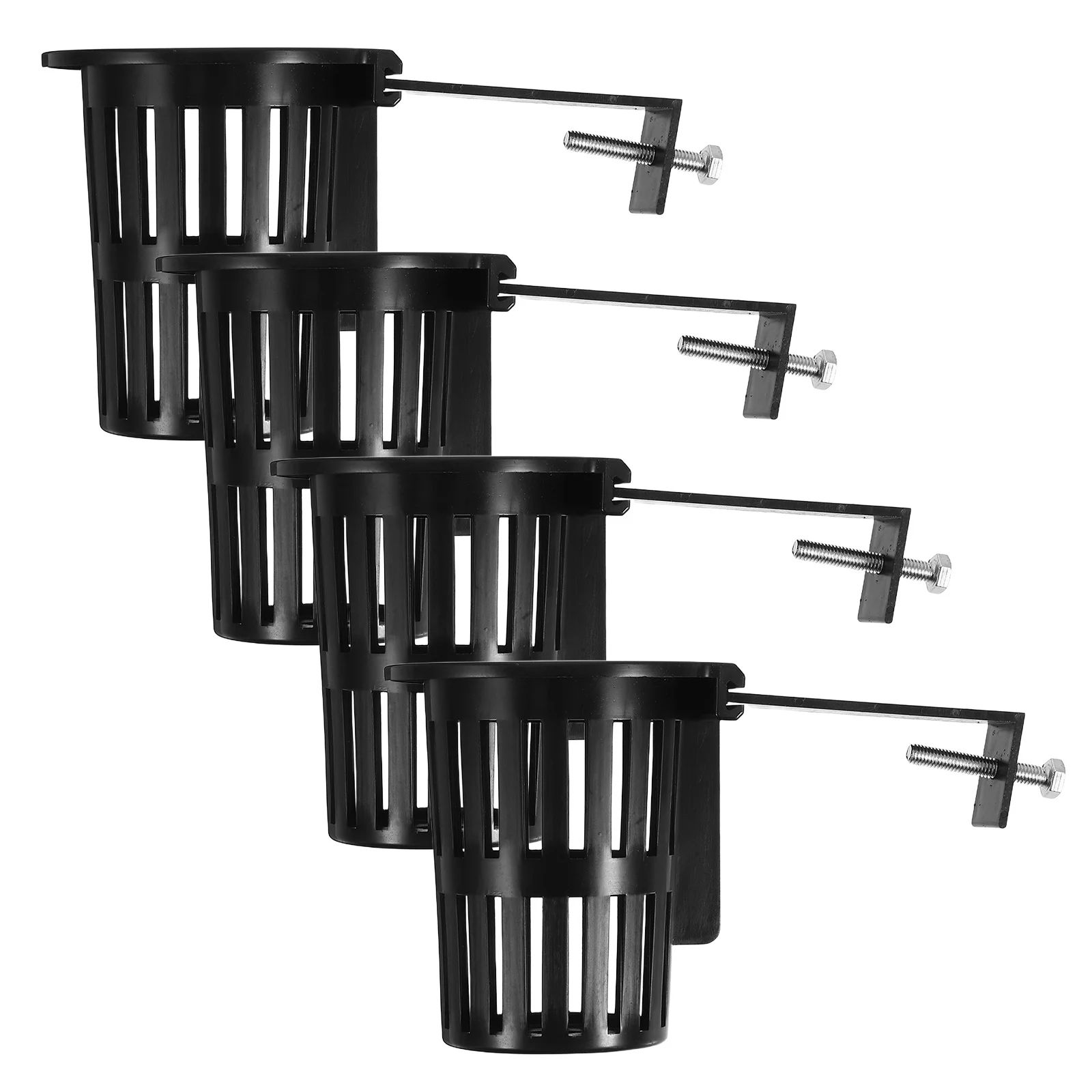 

4pcs Hydroponic Decorative Baskets Heavy Duty Slotted Mesh Net Pots For Aquatic Plants Space Saving Hanging Planters Indoor