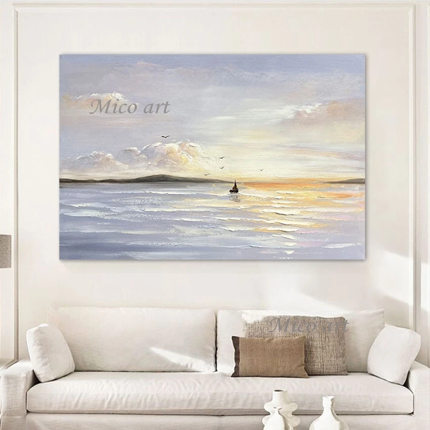 

Art and Craft Canvas Picture Wall Poster, Large Size, Abstract Paintings, Sea with Ships Picture Artwork, Showpieces Hot Selling