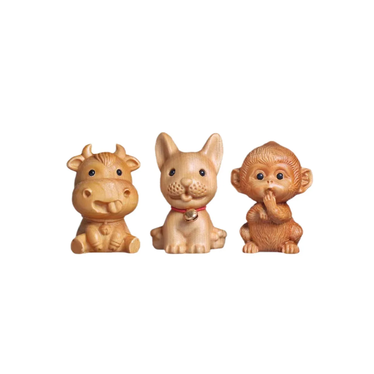 Cliff Cypress Wood Carving 12 Zodiac Office Accessories Mini Cute Wooden Snake Rabbit Animal Home Decoration Birthday Gifts