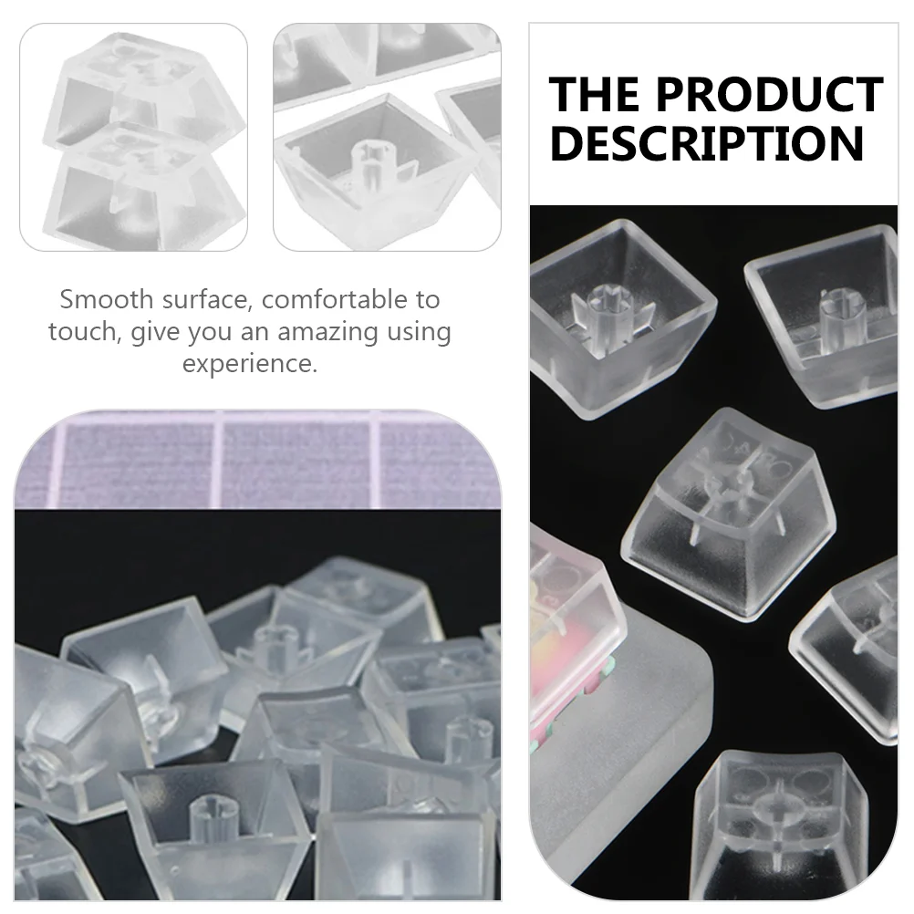 10 pçs transparente keycap mini teclado translúcido capa de cristal para abs claro