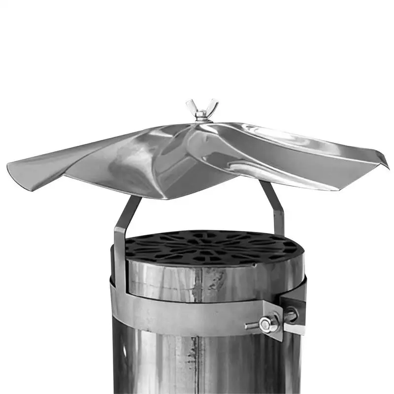 תנור נירוסטה עץ ארובה כובע מחנאות הסקה תנור כובע גשם כובע חיצוני תנור מגן כובע חרוט מגן