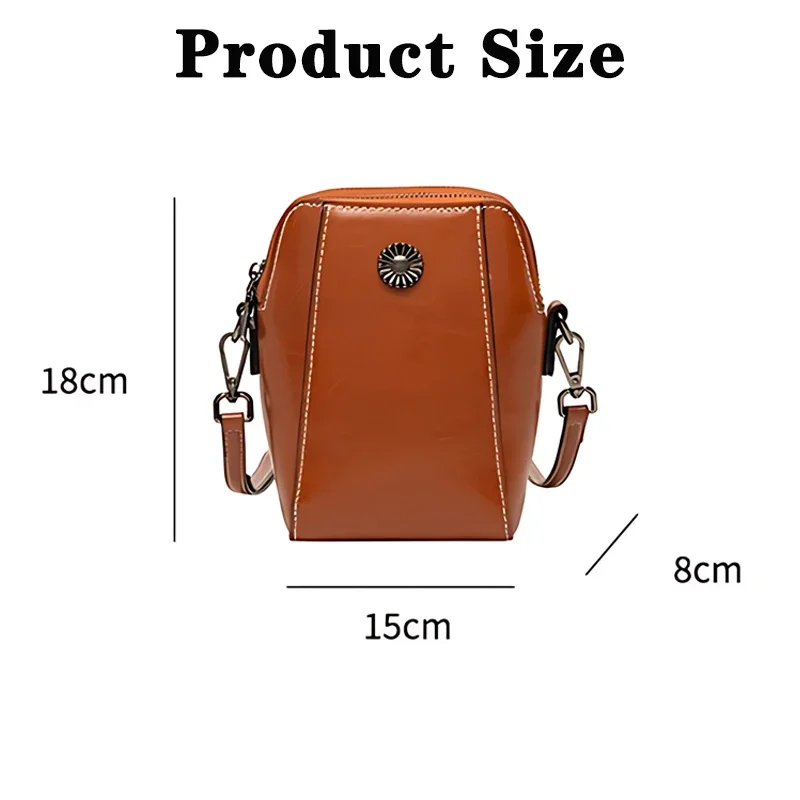 Single Shoulder Crossbody Bag Female Fashion Temperament Leather Women\'s Bag Vertical Mobile Phone Bag Crossbody Mini Small Bag