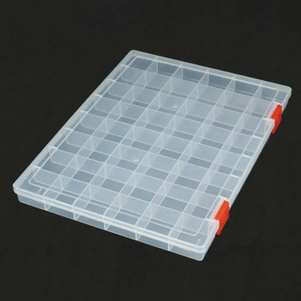 Fishing Bait Storage Box 48 Grid Design Transparent Compact Portable Wide Application Lure Organizer Fishing Hook Case