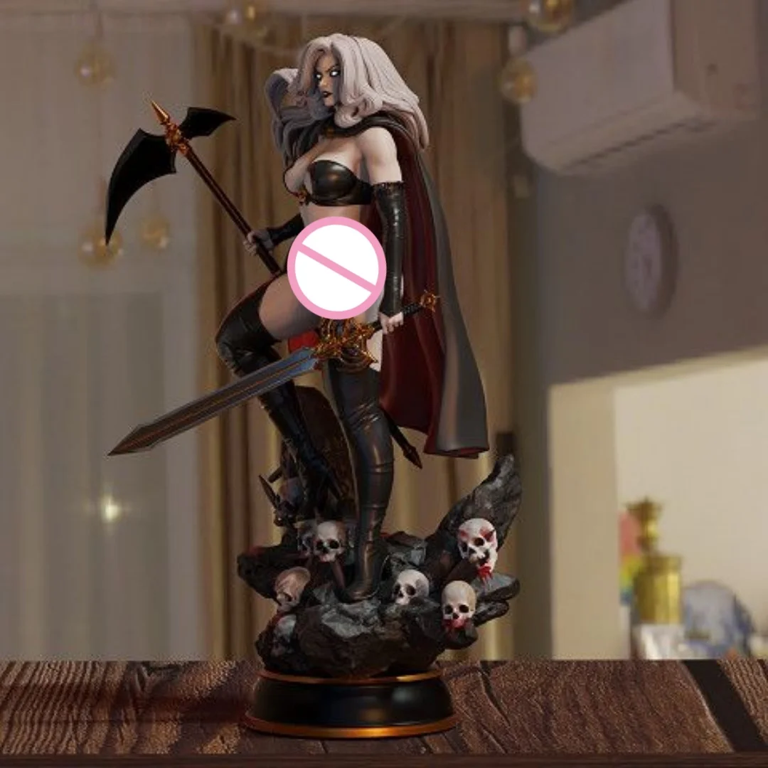 1/24 Scale 90mm height Resin Figure Assemble Model Kit The Sexy Lady of Combat Unassembled Unpainted 3D printed statue toy 1347
