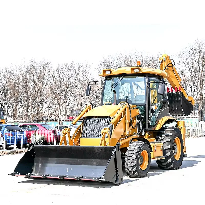 8 Ton Backhoe Loader 4WD Digger Tractor Machine with Front Bucket Rear Digger for Large Scale Earthmoving Project