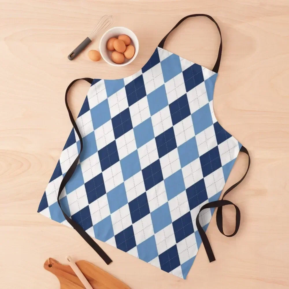 

Navy/Carolina Argyle Apron japanese style chefs House Things For Home And Kitchen Christmas gift Apron