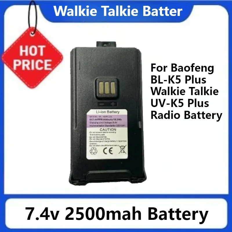 

Battery for Boafeng K5 Plus Series for Baofeng BL-K5 Plus Walkie Talkie UV-K5 Plus Radio 2500mah 7.4V Battery