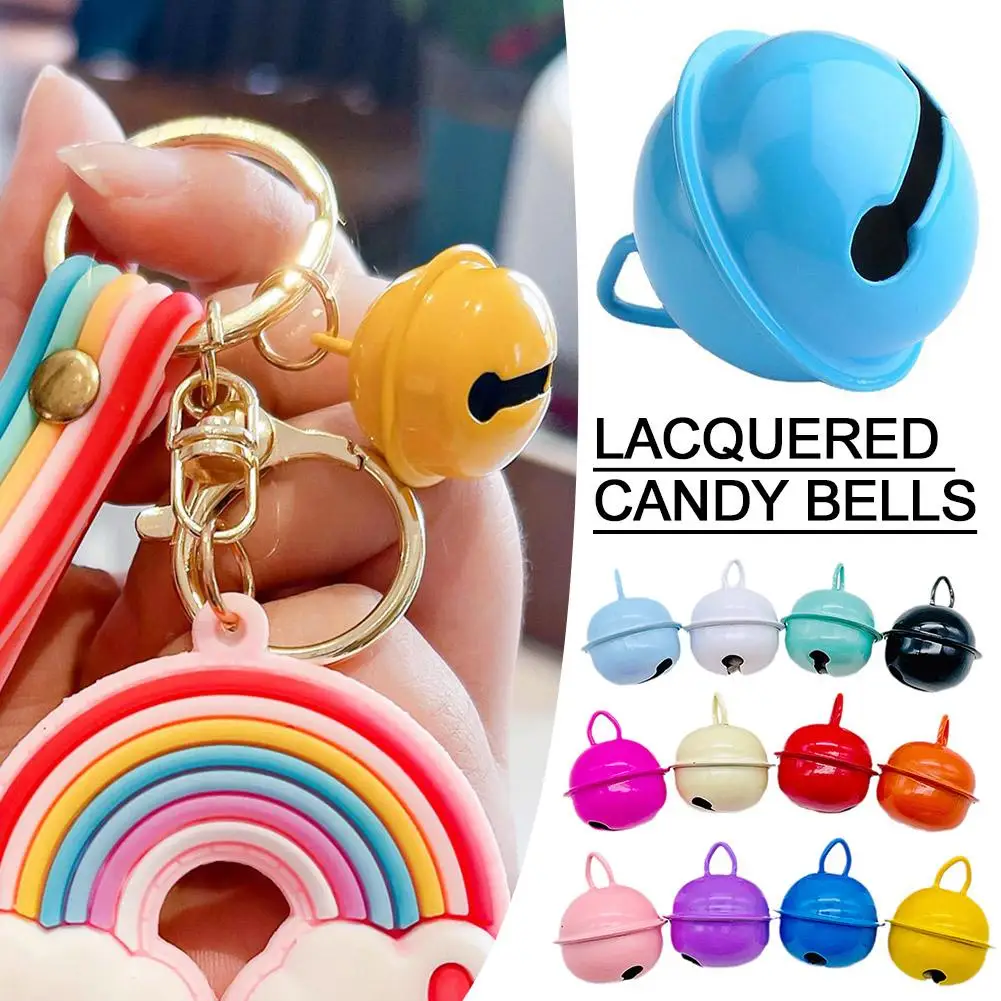 

Lacquer Candy Color Small Round Bell Pet Bell Diy Chain 22mm Bell Metal Christmas Bell Pendant U4r0