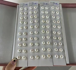 JSS AAA 2-12mm Real Natural Freshwater Pearl Half Hole Drilled Flat Back Button Beads For Jewelry Making DIY Pendant Earrings
